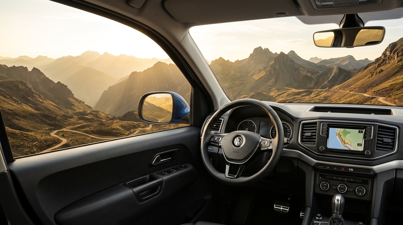 Interior Volkswagen Amarok V6 paisaje Perú
